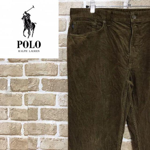 POLO RALPH LAUREN - 【ポロラルフローレン】 コーデュロイパンツ ブラウン 細畝 革パッチ poloの通販 by 購入前に