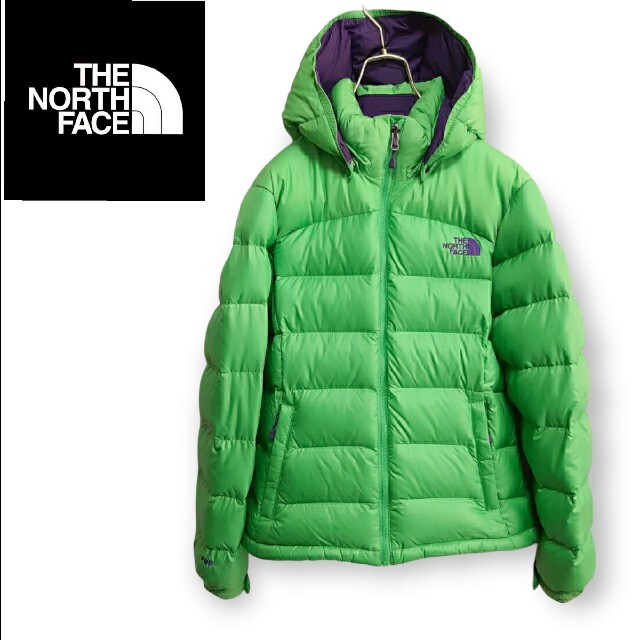 ダウンジャケットTHE NORTH FACE ノースフェイスダウン レディースL 黄緑×紫