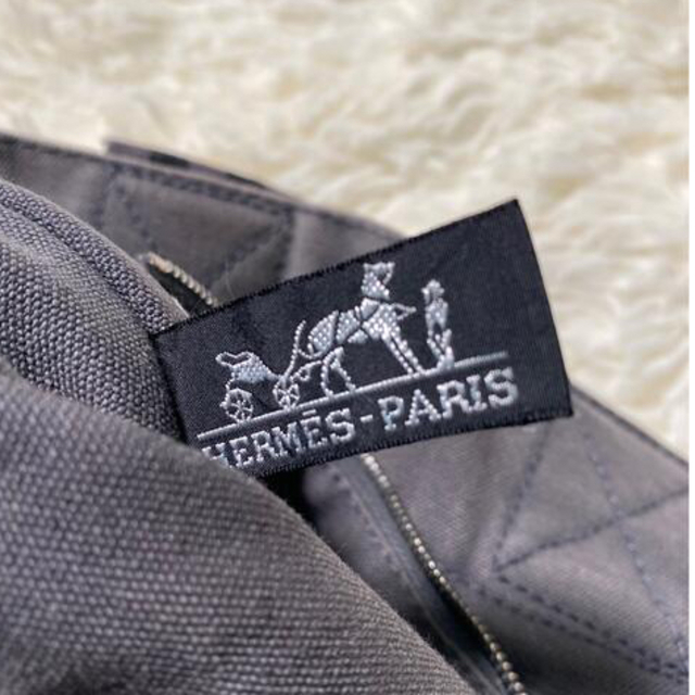 Hermes(エルメス)のエルメス フールトゥ ストライプ　グレー レディースのバッグ(トートバッグ)の商品写真