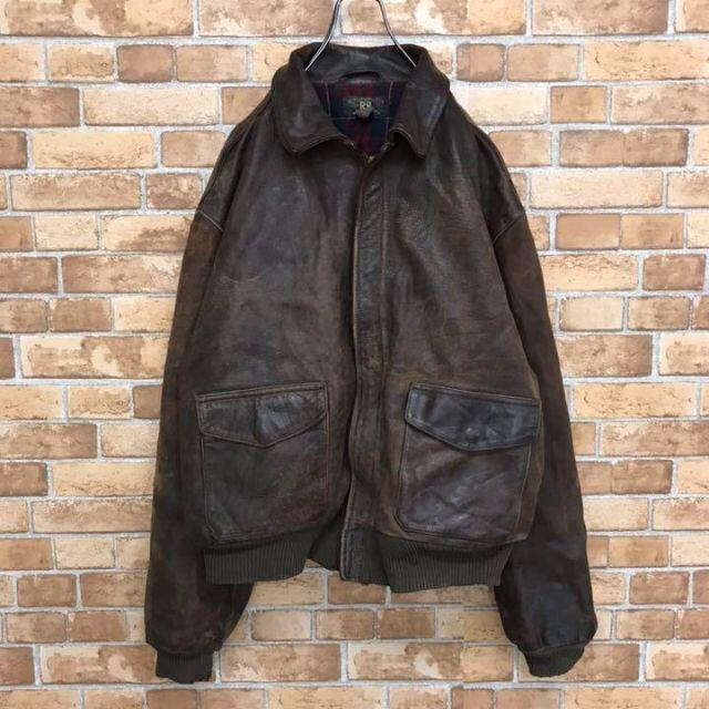【ダブルアールエルラルフローレン】初期 usa製 A-2 レザージャケット