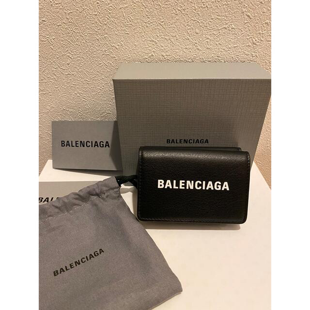 メンズBALENCIAGA バレンシアガ ミニ財布 ペーパーウォレット 三つ折り 財布