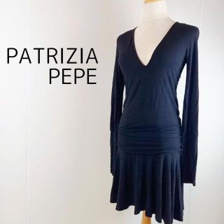 PATRIZIA PEPE - パトリツィアペペ ワンピース ブラック 黒 サイズS ストレッチ Vネックの通販｜ラクマ