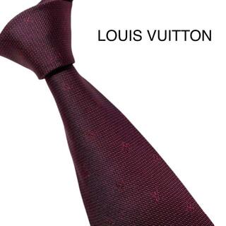 ルイヴィトン(LOUIS VUITTON)の美品　LOUIS VUITTON ルイヴィトン　ネクタイ　モノグラム　赤　レッド(ネクタイ)