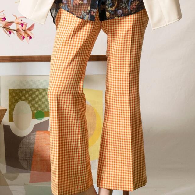 Ray BEAMS(レイビームス)のメゾンスペシャル オレンジ チェックパンツ レディースのパンツ(カジュアルパンツ)の商品写真