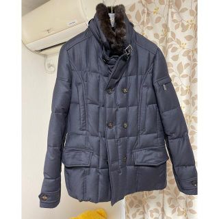 モンクレール(MONCLER)の新品同様レベル！ムーレー siro-L44 BLUウールカシミヤ大人気モデル(ダウンジャケット)