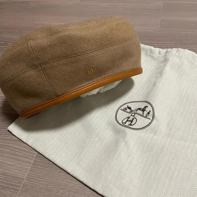 HERMES キャメル ベレー帽-