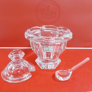 バカラ(Baccarat)のバカラ ミズーリ マスタードポット シュガーポット スプーン付 小物入れ(食器)