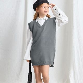 ザラキッズ(ZARA KIDS)のベスト　グレー　ニット(ニット)