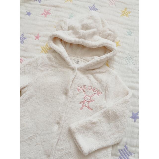 PETIT BATEAU(プチバトー)の☆美品☆R mini☆お耳付きふわふわ可愛いジャンプスーツ☆ キッズ/ベビー/マタニティのベビー服(~85cm)(ジャケット/コート)の商品写真