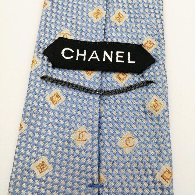 CHANEL(シャネル)の美品 シャネル CHANEL ネクタイ ココマーク ライトブルー メンズのファッション小物(ネクタイ)の商品写真