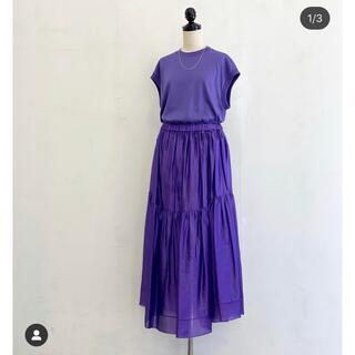 Drawer - ブラミンク ドゥロワー シルク ギャザースカート 紫 パープル 