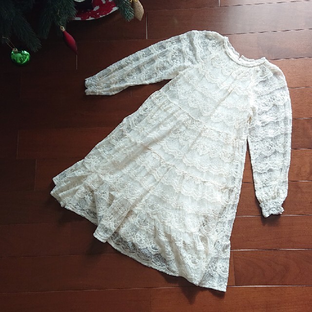 ZARA KIDS(ザラキッズ)のZara kids◆総レースワンピース◆ホワイト  ガールズ120  キッズ/ベビー/マタニティのキッズ服女の子用(90cm~)(ワンピース)の商品写真