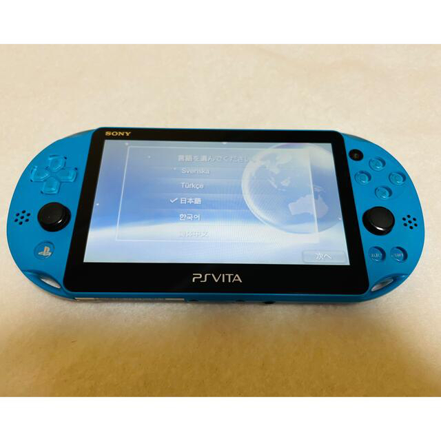 PlayStation Vita(プレイステーションヴィータ)のPSVita PCH-2000 ZA23 本体 アクアブルー 動作確認済み エンタメ/ホビーのゲームソフト/ゲーム機本体(家庭用ゲーム機本体)の商品写真