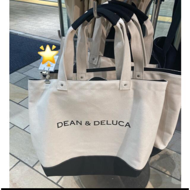 DEAN & DELUCA キャンバストートバッグ ブラック&ナチュラル L