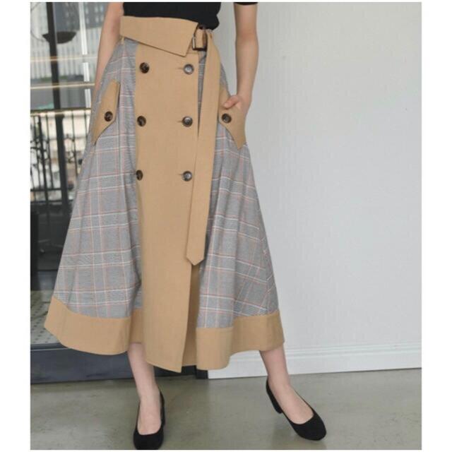 Andemiu CHECK TRENCH SKIRT