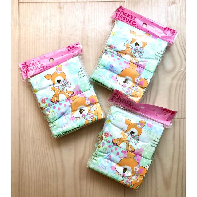 サンリオ(サンリオ)のサンリオ バンビ ハミングミント 柄入ポケットティッシュ 4P×3セット 日本製 インテリア/住まい/日用品の日用品/生活雑貨/旅行(日用品/生活雑貨)の商品写真