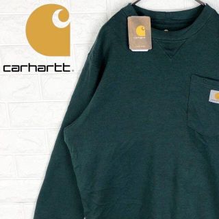 カーハート(carhartt)のカーハート デットストック ゆるだぼスウェット ワンポイントロゴ グリーン90s(スウェット)