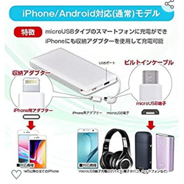 🌸m15様　専用ページ🌸モバイルバッテリー　ピンク スマホ/家電/カメラのスマートフォン/携帯電話(バッテリー/充電器)の商品写真