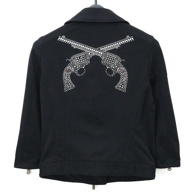 roar ロアー メタル&スワロ装飾バック二丁拳銃スウェットライダースジャケット | フリマアプリ ラクマ 最初の 希少限定品 スワロフスキー ジャケット ロアー roar テーラードジャケット