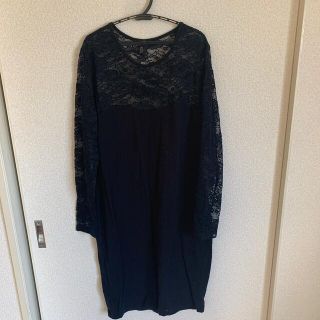 エイチアンドエム(H&M)のワンピース 黒 L サイズ(ひざ丈ワンピース)