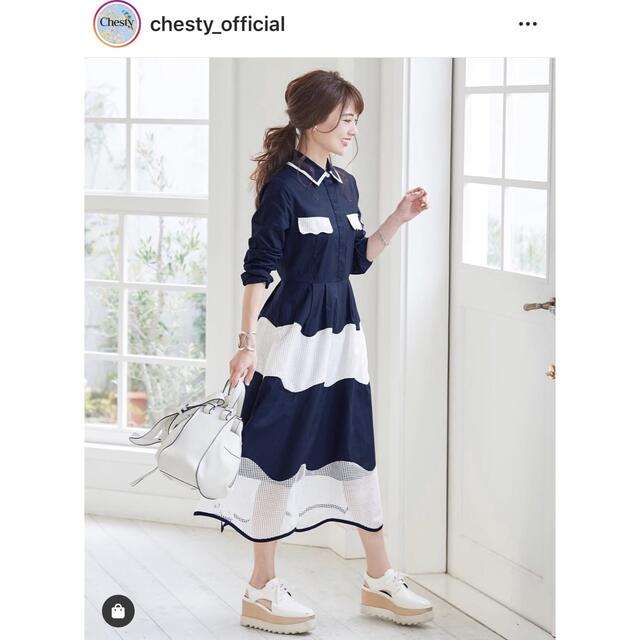 Chesty(チェスティ)のChesty メッシュワンピース 新品タグ付き レディースのワンピース(ロングワンピース/マキシワンピース)の商品写真