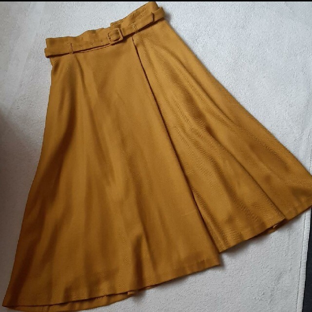 ANAYI(アナイ)のアナイ スカート ウール 毛 マスタード からし グログラン レディースのスカート(ロングスカート)の商品写真