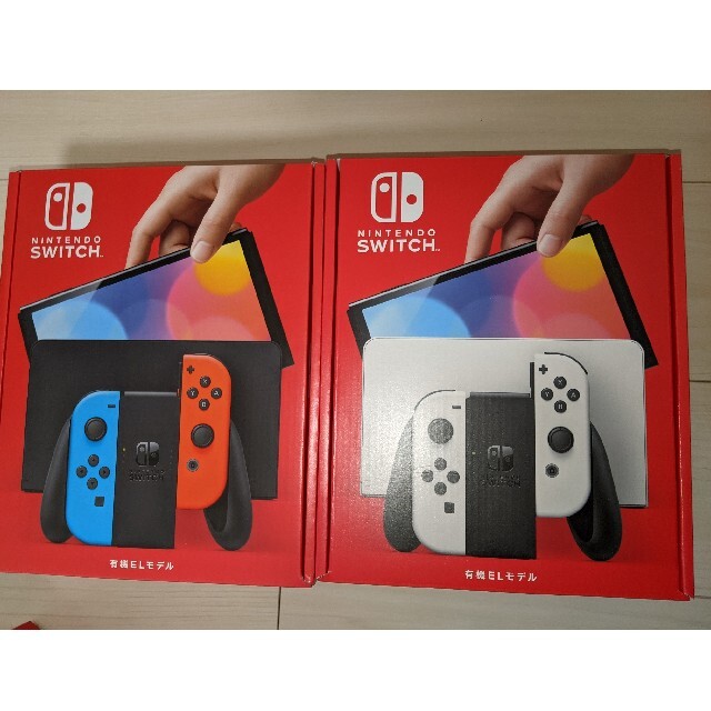 贅沢 新品未開封Nintendo Switch 有機 白１台ネオン１台 EL 家庭用 ...