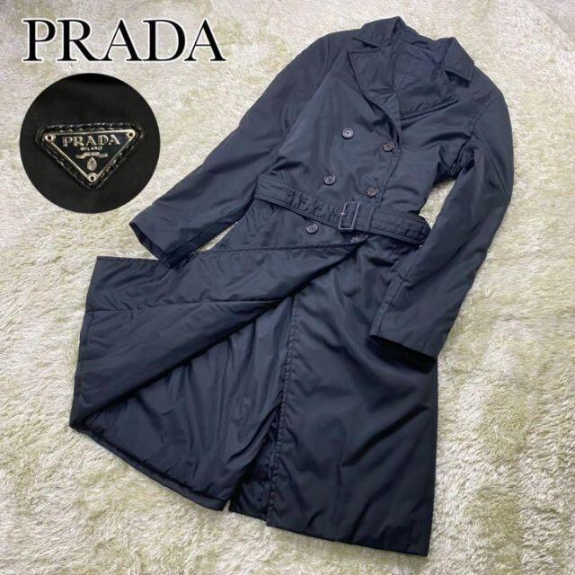 PRADA - 極美品✨ PRADA 三角プレート 中綿入りナイロントレンチコート 40 BLK