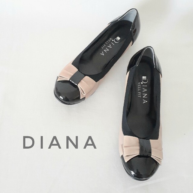 DIANA(ダイアナ)のDIANA ダイアナ フラットシューズ ローヒール リボンパンプス 23cm レディースの靴/シューズ(バレエシューズ)の商品写真