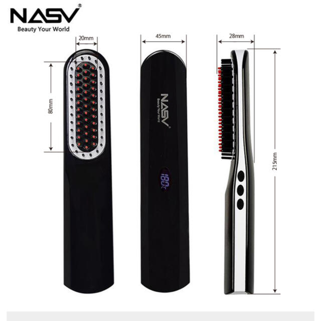 NASV USB充電式　ヘアアイロンブラシ スマホ/家電/カメラの美容/健康(ヘアアイロン)の商品写真