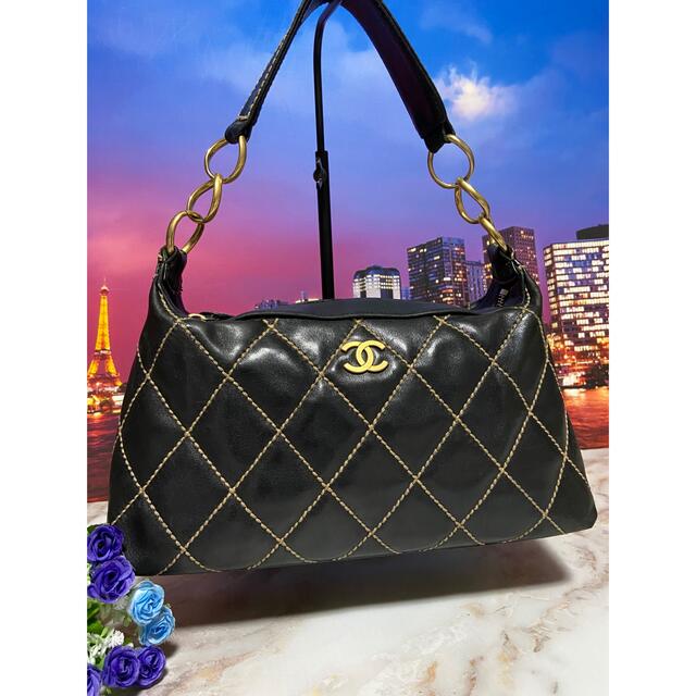 上品 CHANEL シャネル CHANEL【正規品】極美品 バッグ マトラッセ ワイルドステッチ ショルダーバッグ