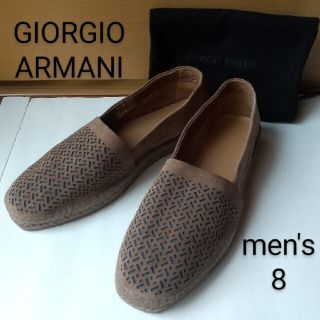 ジョルジオアルマーニ(Giorgio Armani)の未使用 8 ジョルジオアルマーニ パンチングデザイン エスパドリーユ スリッポン(スリッポン/モカシン)