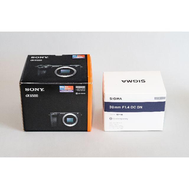 SONY α6500 & レンズsigma30mm f1.4 & 予備バッテリー