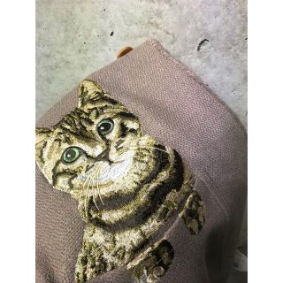 未使用 猫 ネコ柄 ネコ 子猫 刺繍 ストール マフラーの通販 by ゆき