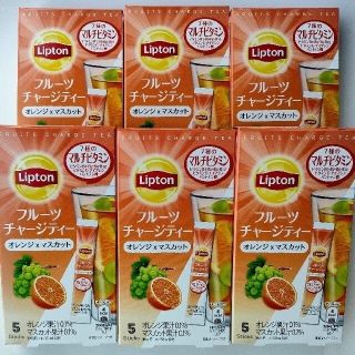 Lipton フルーツチャージティー　オレンジ×マスカット　５本/箱×６箱(茶)