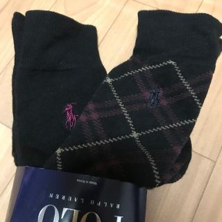 ポロラルフローレン(POLO RALPH LAUREN)の送料込み！新品未使用品^_^２足セット　ラルフローレン赤マーク&お洒落デザイン(ソックス)