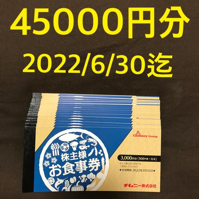 チムニー　株主優待　45000円