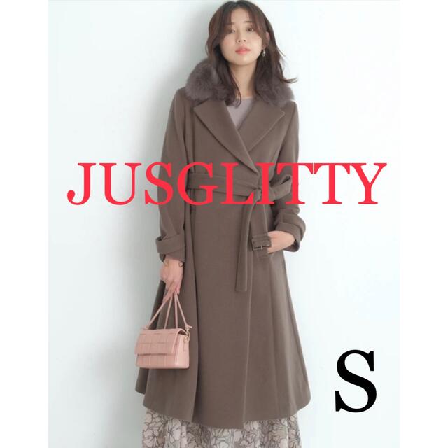 定価7万※】 JUSGLITTY ジャスグリッティー ファー ロングコート 定価7万※】 JUSGLITTY ジャスグリッティー ファー ロングコート