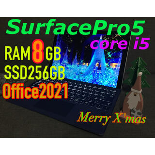 マイクロソフト(Microsoft)のSurfacePro5 RAM8GB Office2021 バッテリー劣化無し☆(タブレット)