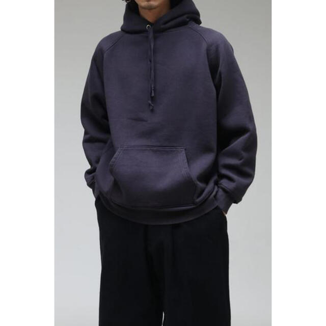 美品21aw COMOLI コットン吊裏毛パーカー 2 Fade Navy