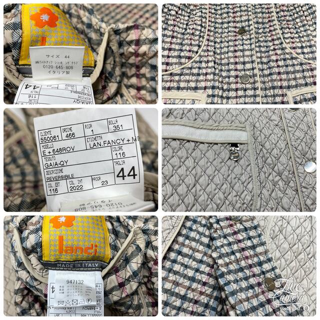 美品　リバーシブル　lanci イタリア製　高級感　中綿入り　大きいサイズ レディースのジャケット/アウター(ブルゾン)の商品写真