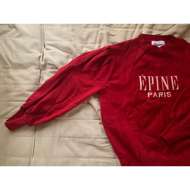 Honey mi Honey(ハニーミーハニー)のÉPINE logo arm volume knit red レディースのトップス(ニット/セーター)の商品写真