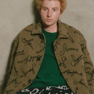 supreme script logo wool overcoat