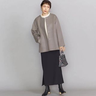 ビューティアンドユースユナイテッドアローズ(BEAUTY&YOUTH UNITED ARROWS)のビューティーアンドユース　BY ビーバーノーカラーショートコート(ノーカラージャケット)