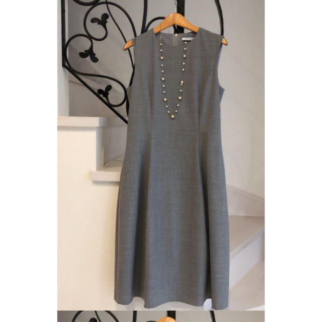 FOXEY Dropped Waist Pin tuck Dress 40