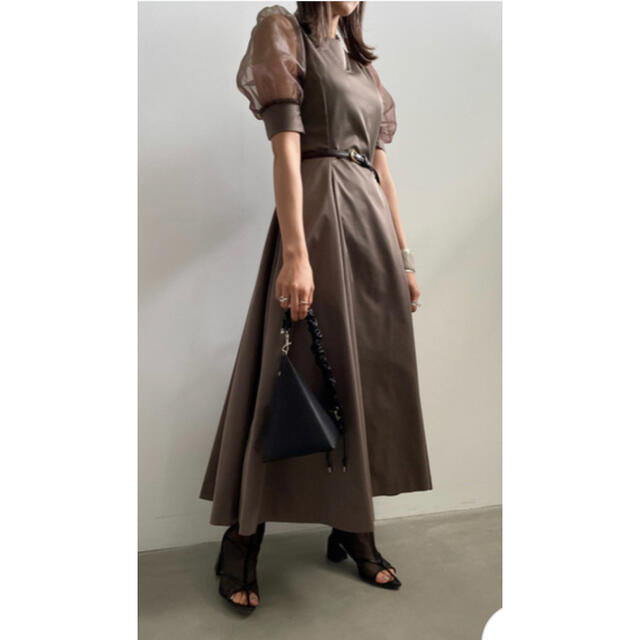 Ameri VINTAGE SHEER PUFF SLEEVE DRESS