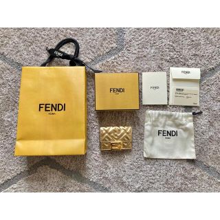 フェンディ(FENDI)の美品 FENDI マイクロトリフォールド フェンディ　3つ折り財布(財布)