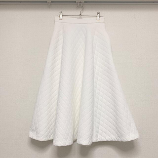 レディース新品 UNITED ARROWS キルティング フレア スカート 36 ホワイト