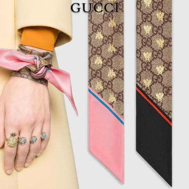 Gucci(グッチ)のGUCCI✨未使用 限定お値下げ GG ロゴ ネックボウ ツイリー スカーフ レディースのファッション小物(バンダナ/スカーフ)の商品写真