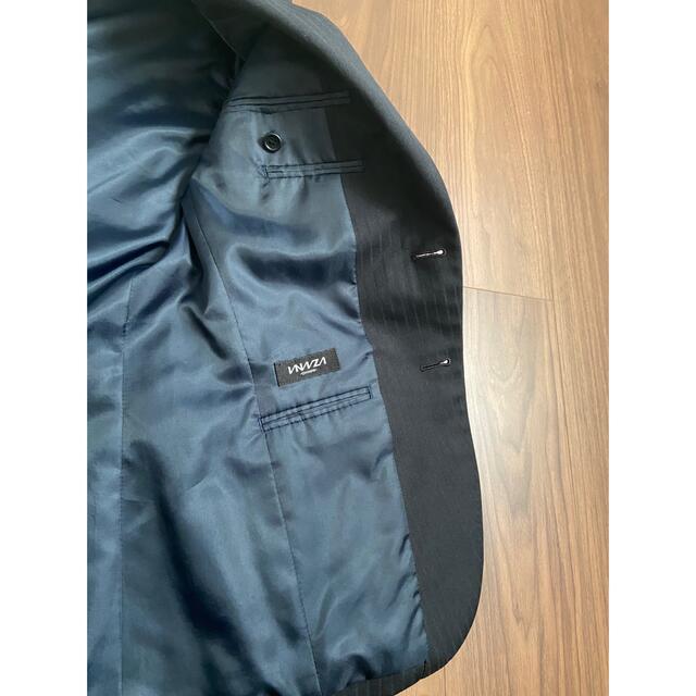 メンズ　スーツ　セットアップ　テーラードジャケット　オンワード　黒　ストライプ メンズのスーツ(セットアップ)の商品写真